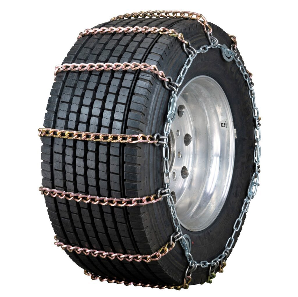 Wide Base (Super Single) Twisted Square Link Alloy Cam Truck Tire Chains