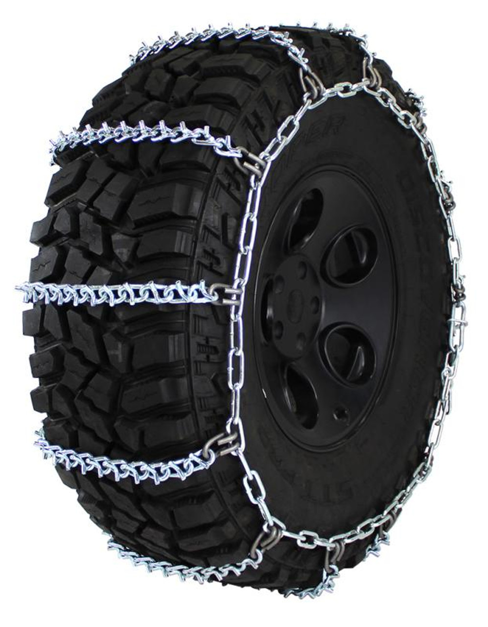 Wide Base (Super Single) V-Bar Ladder Pattern Truck Tire Chains