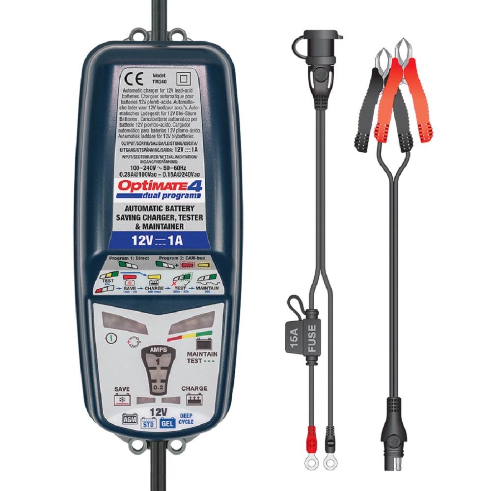Optimate 4 Dual 12 Volt Battery Charger Tester